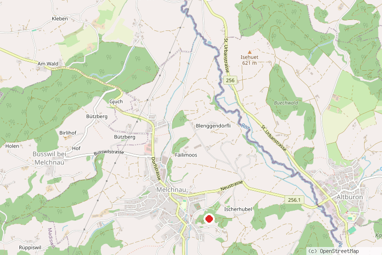 Karte mit der Lage von Burgruine Grünenberg