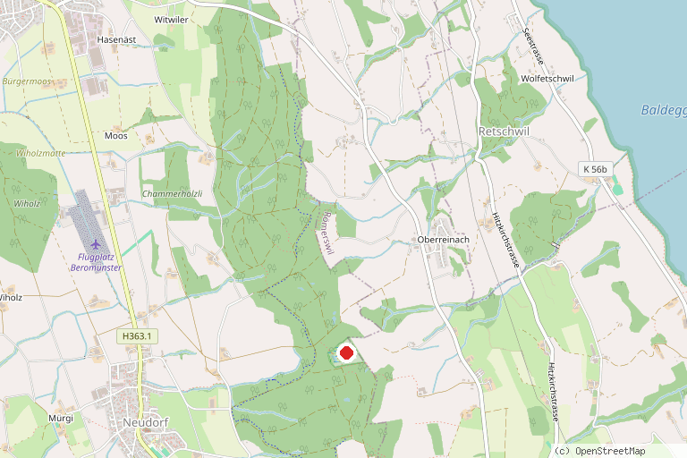 Karte mit der Lage von Naturschutzgebiet Vogelmoos