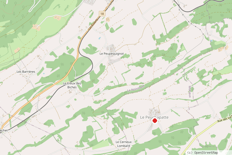 Karte mit der Lage von Sentier didactique du Peuchapatte