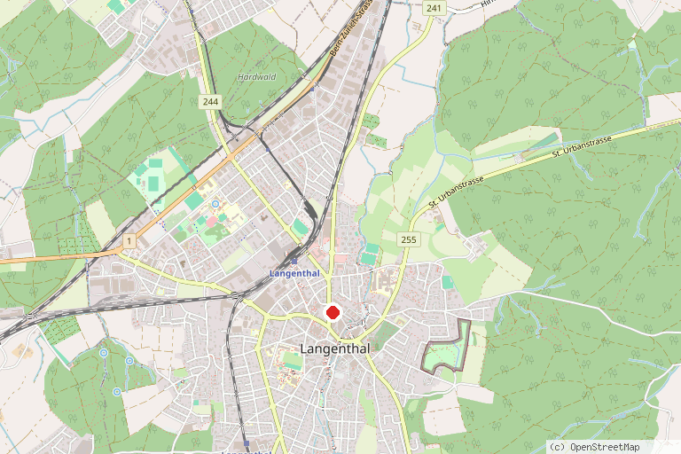 Karte mit der Lage von Stadttheater Langenthal