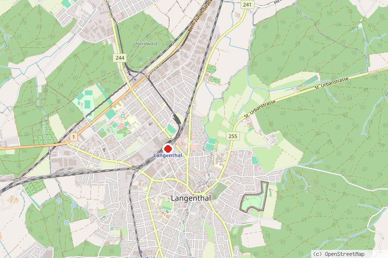 Karte mit der Lage von Grenzpfad Napfbergland