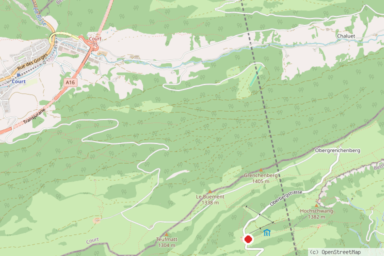 Karte mit der Lage von Jura-Sternwarte Grenchen