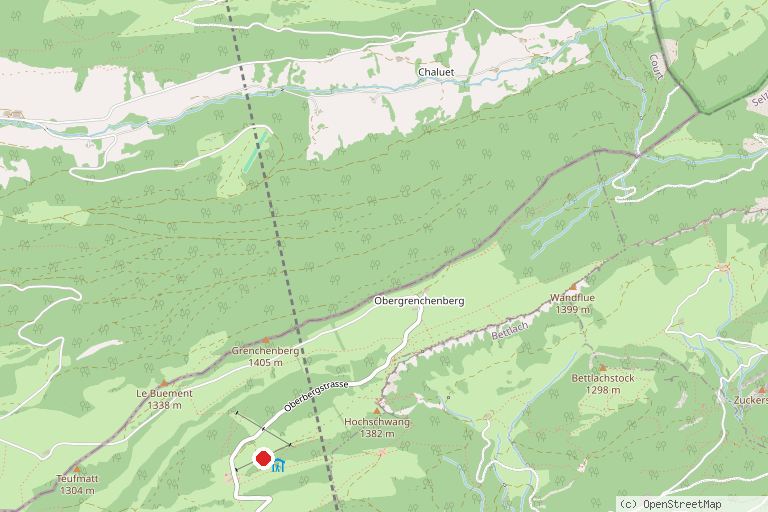 Karte mit der Lage von Skilifte Grenchenberg