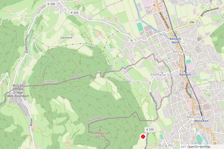 Karte mit der Lage von Kneipp-Trail Stierenberg