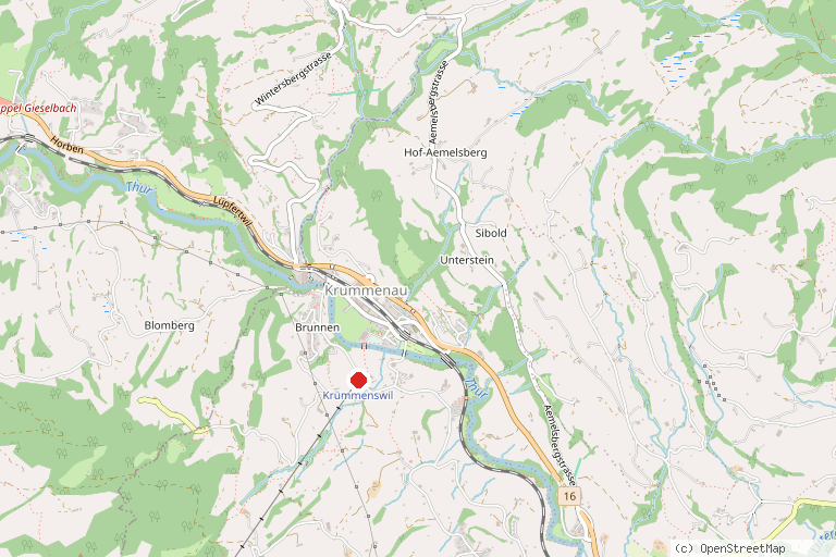 Karte mit der Lage von Skigebiet Wolzenalp Krummenau