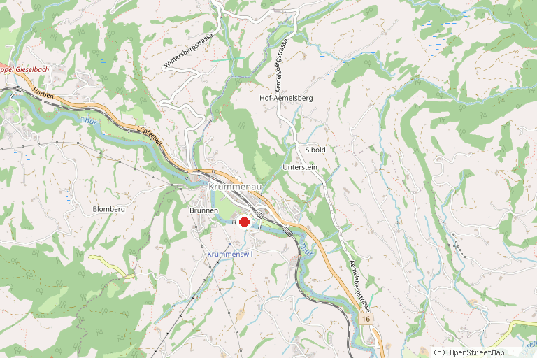 Karte mit der Lage von Sesselbahn Krummenau–Wolzenalp