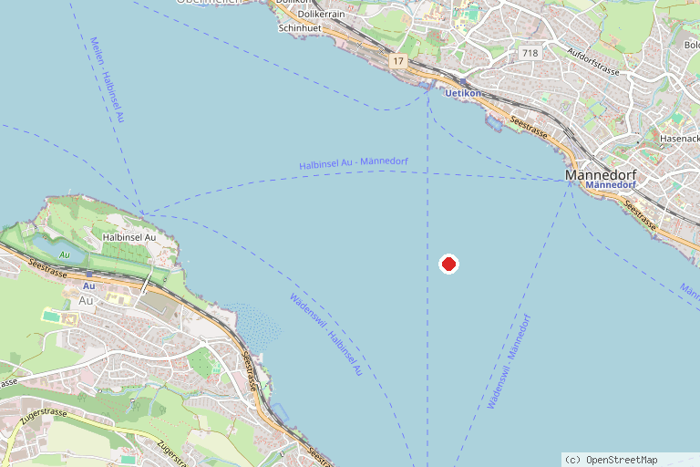 Karte mit der Lage von Zürichsee