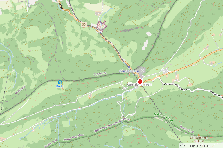 Karte mit der Lage von Zwärgliwäg im Bantliwald