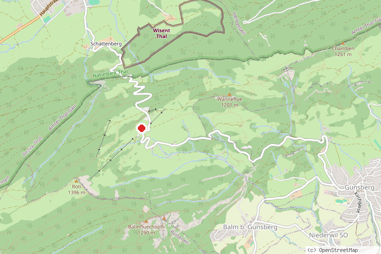 Karte mit der Lage von Skigebiet Balmberg