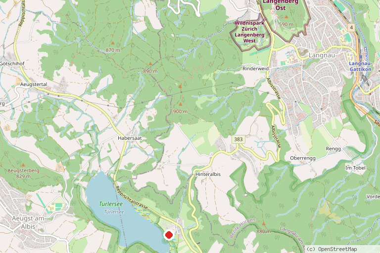 Karte mit der Lage von Strandbad Türlersee