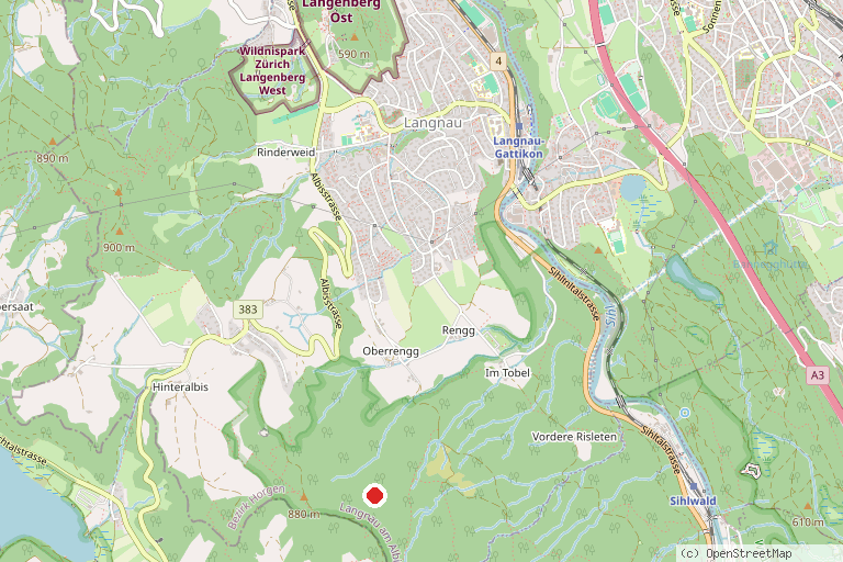 Karte mit der Lage von Aussichtsturm Hochwacht (Albis)