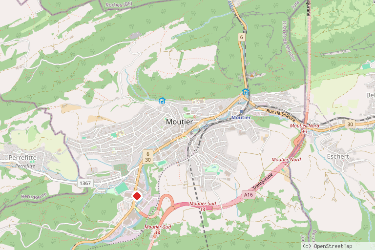 Karte mit der Lage von Museum des Drehautomaten und der Geschichte von Moutier