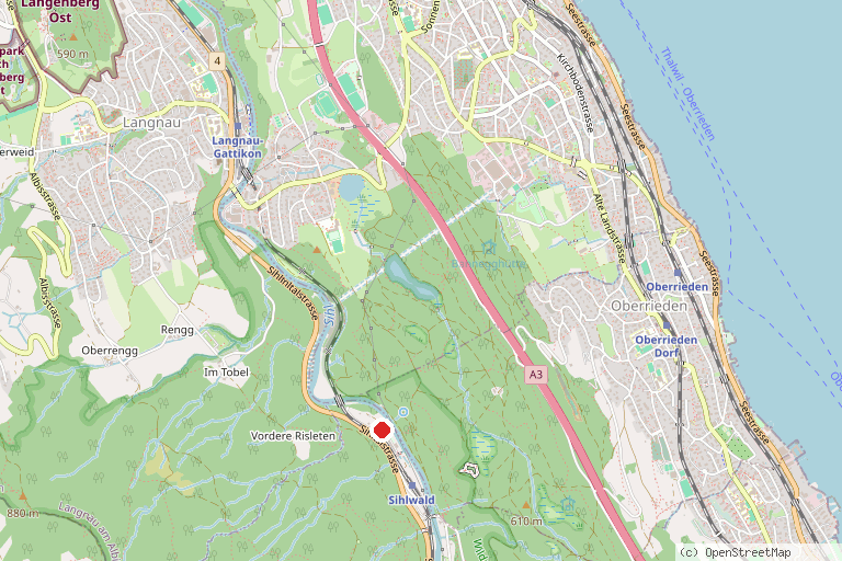 Karte mit der Lage von Besucherzentrum Sihlwald