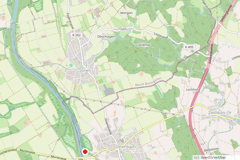 Karte mit der Lage von Camping Reussbrücke