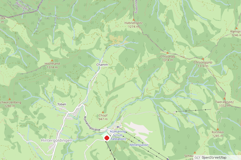 Karte mit der Lage von Seilpark Atzmaennig