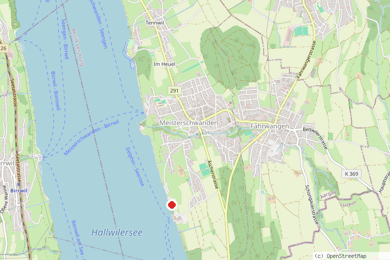 Karte mit der Lage von Strandbad Seerose Meisterschwanden