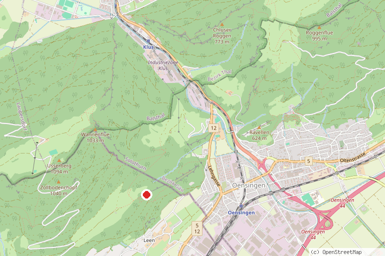 Karte mit der Lage von Erlinsburgen ob Wolfisberg