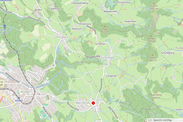 Karte mit der Lage von Geopfad am Bachtel
