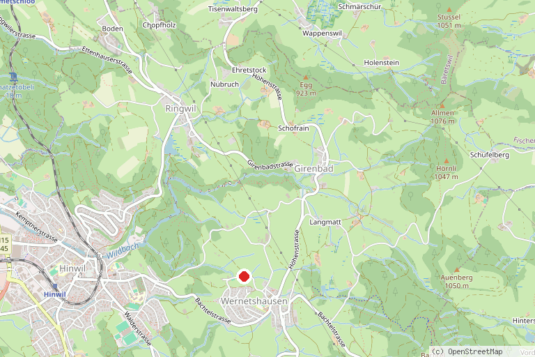 Karte mit der Lage von Kneippanlage Wernetshausen