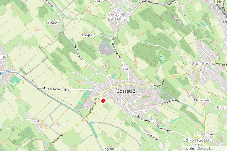 Karte mit der Lage von Cevi Gossau ZH