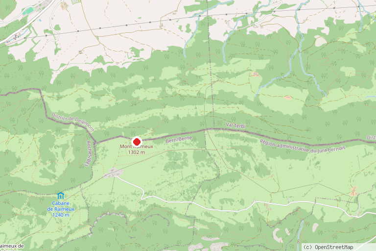 Karte mit der Lage von Aussichtsturm Raimeux