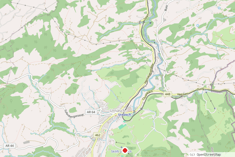 Karte mit der Lage von Skilift Urnäsch Osteregg