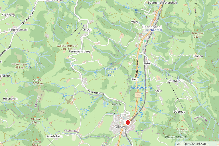Karte mit der Lage von Panoramaloipe Gibswil