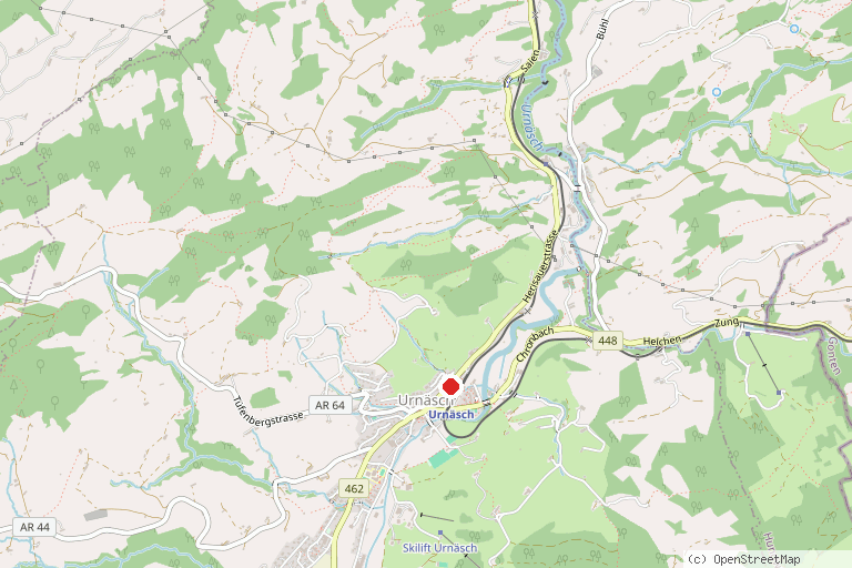 Karte mit der Lage von Appenzeller Brauchtumsmuseum