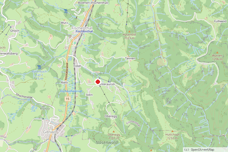 Karte mit der Lage von Skilift Fischenthal Aurüti