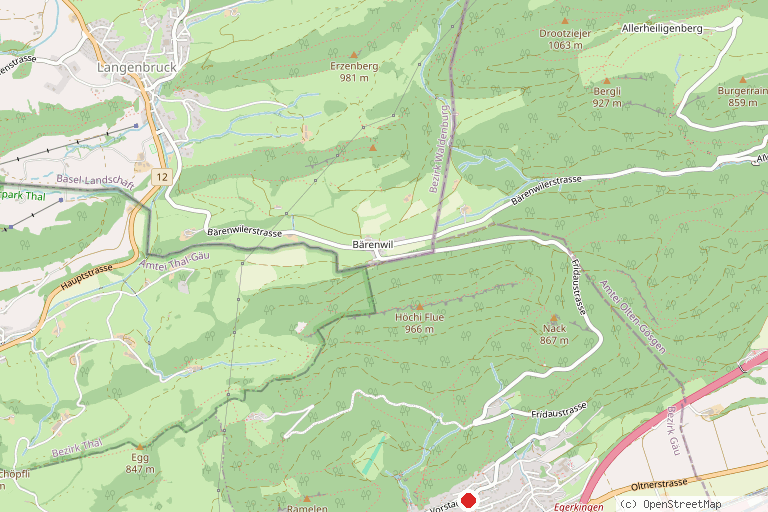 Karte mit der Lage von Kneippanlage Egerkingen