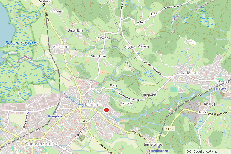 Karte mit der Lage von Computeria Wetzikon