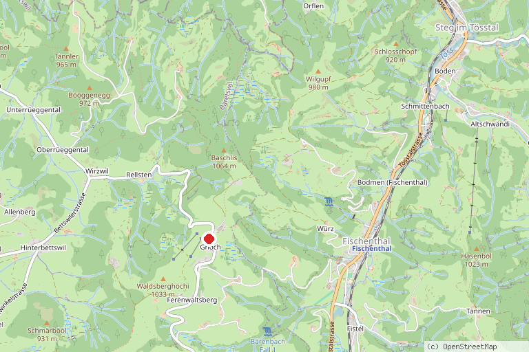 Karte mit der Lage von Skilift Ghöch
