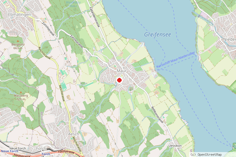 Karte mit der Lage von Burg Maur