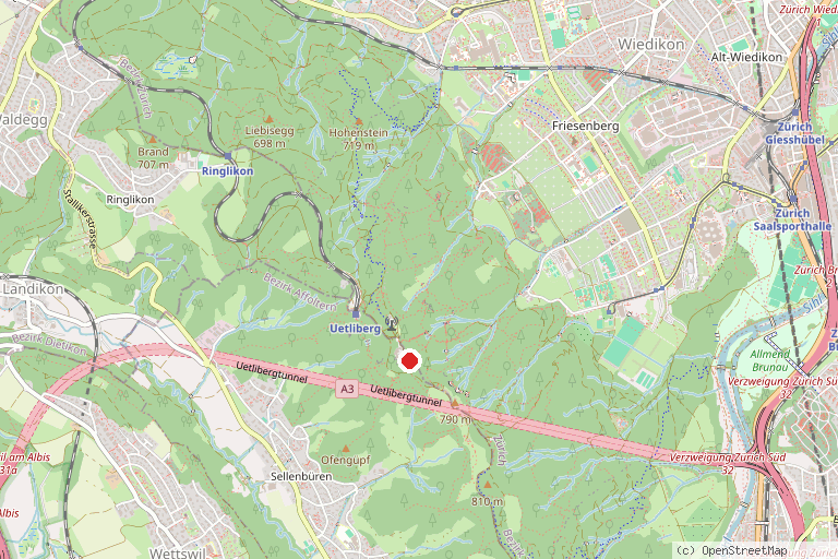 Karte mit der Lage von Uetliberg