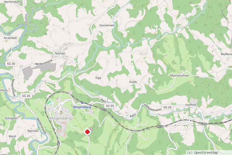 Karte mit der Lage von Baumwipfelpfad Neckertal