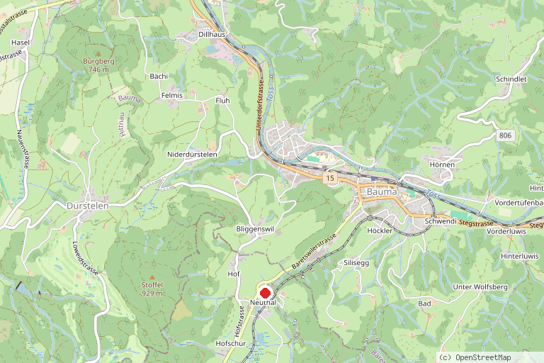 Karte mit der Lage von Museums-Spinnerei Neuthal