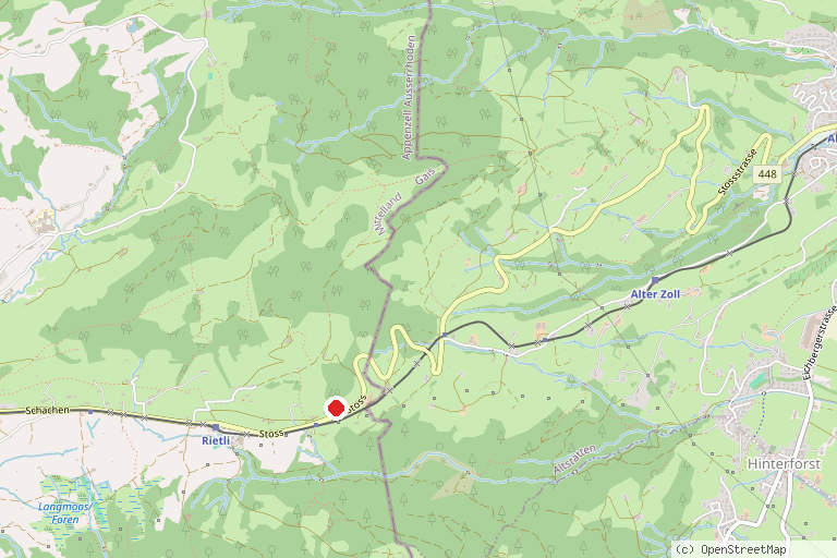 Karte mit der Lage von Schlachtdenkmal auf dem Stoss