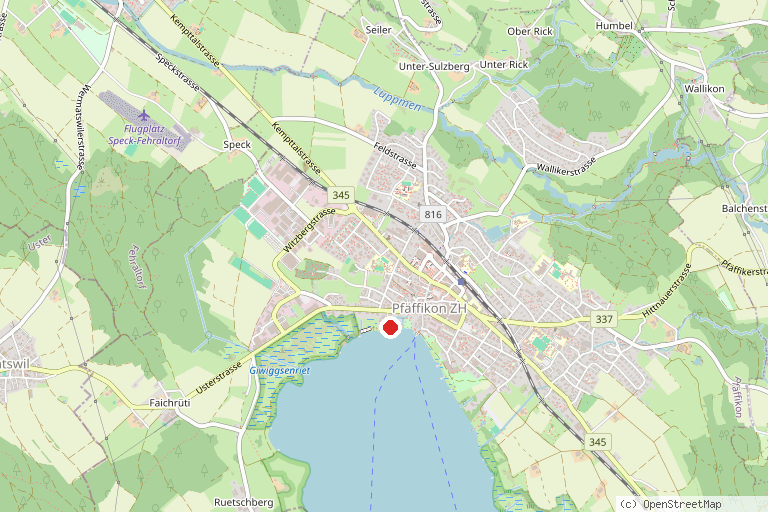 Karte mit der Lage von Naturzentrum Pfäffikersee