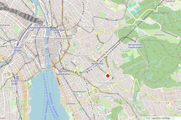 Karte mit der Lage von Kneippanlage Klus Park Zürich