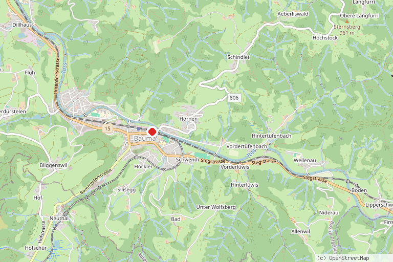 Karte mit der Lage von Dampfbahn-Verein Zürcher Oberland