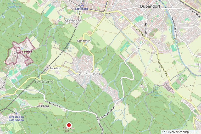 Karte mit der Lage von Adlisberg