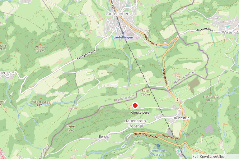 Karte mit der Lage von Skilift Gsahl - Hauenstein-Ifenthal