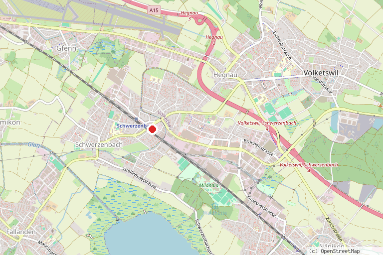 Karte mit der Lage von Laserstar Schwerzenbach