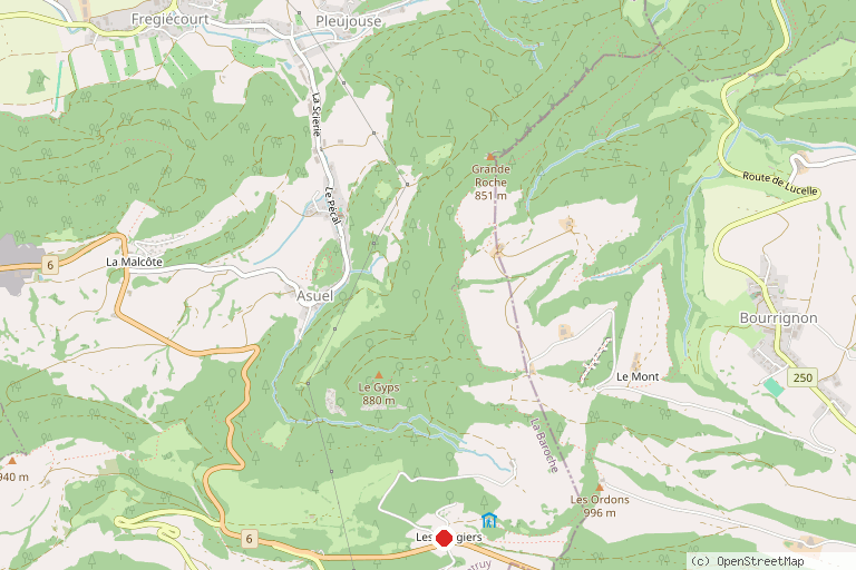 Karte mit der Lage von Col des Rangiers