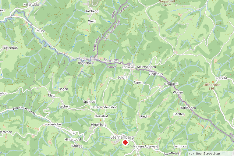 Karte mit der Lage von Skilift Sternenberg