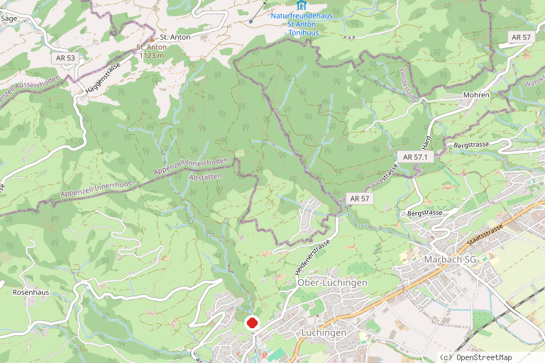 Karte mit der Lage von Zurich vitaparcours Altstätten