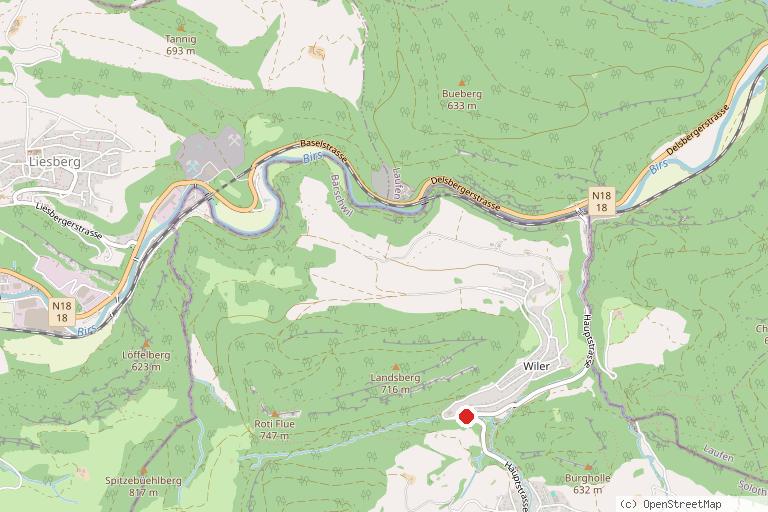 Karte mit der Lage von Geologische Wanderung Bärschwil