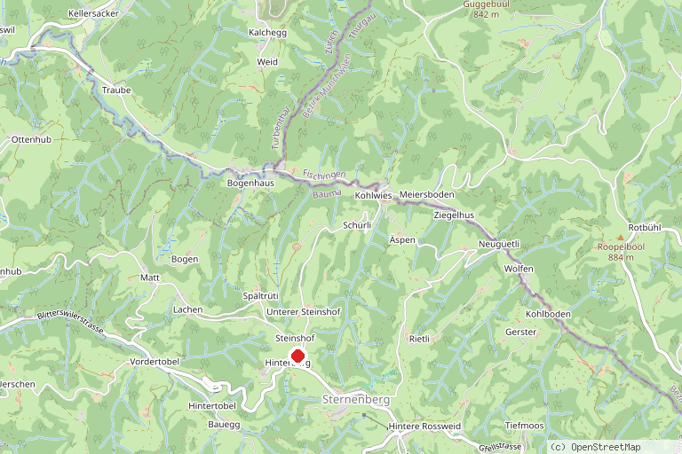 Karte mit der Lage von Sternwarte Sternenberg