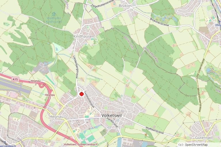 Karte mit der Lage von FC Volketswil