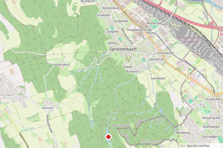 Karte mit der Lage von Egelsee (Aargau)